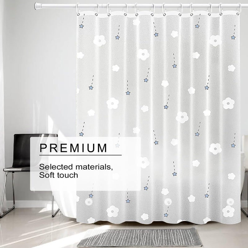 TIKABC Shower Curtain Liner, 4G PEVA Shower Liner, Plastic Waterproof Shower Curtains, 72x72 inch with Grommet Holes 3 Magnetic Weights - Image 2